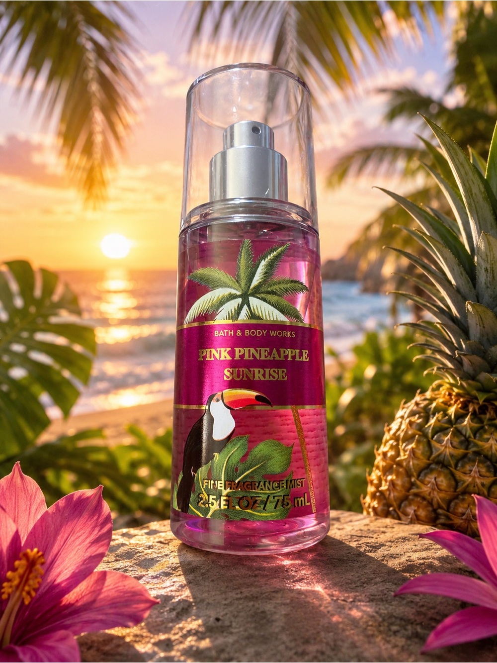 Bath & Body Works Pink Pineapple Sunrise Body Mist DISCONTINUED 2.5oz